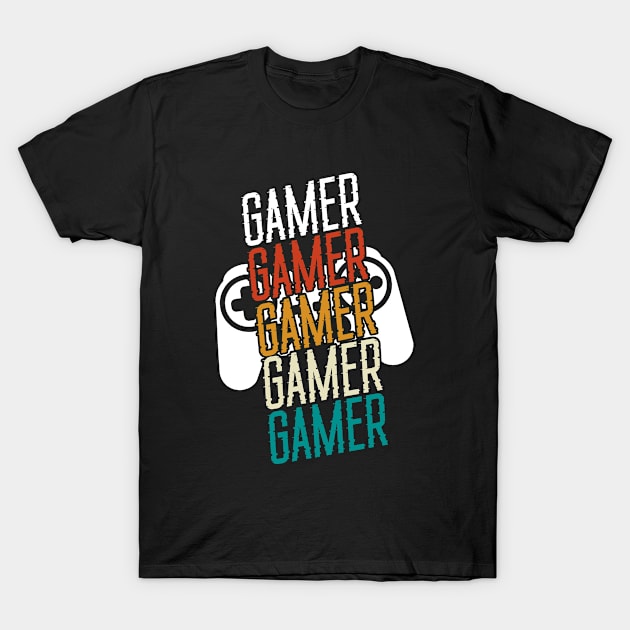 Vintage Retro Gamer Gift T-shirt - Video Gamer Birthday T-Shirt by RRADesign